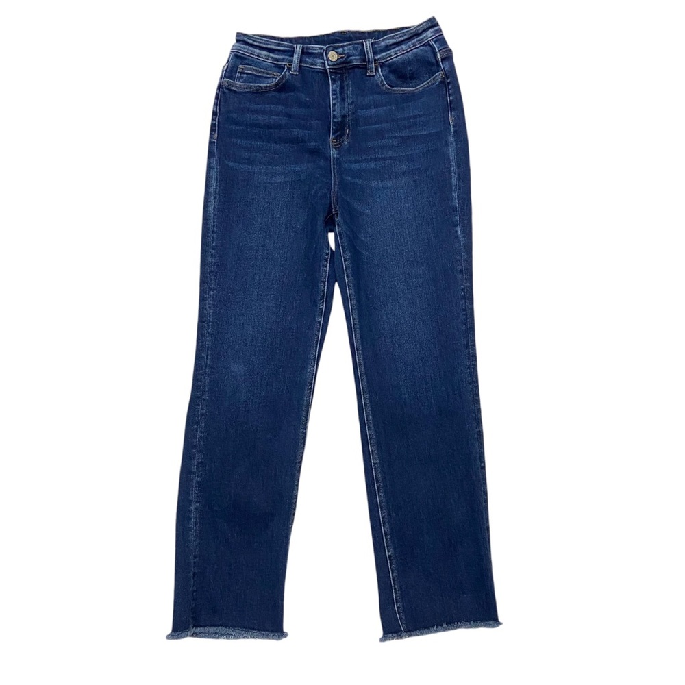 VERVET Growing Light Super High Rise Slim Crop Straight Jeans Dark 29